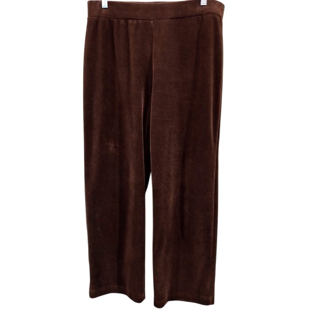 Jones New York Signature Women's Brown Velour Lounge Pants Size L G